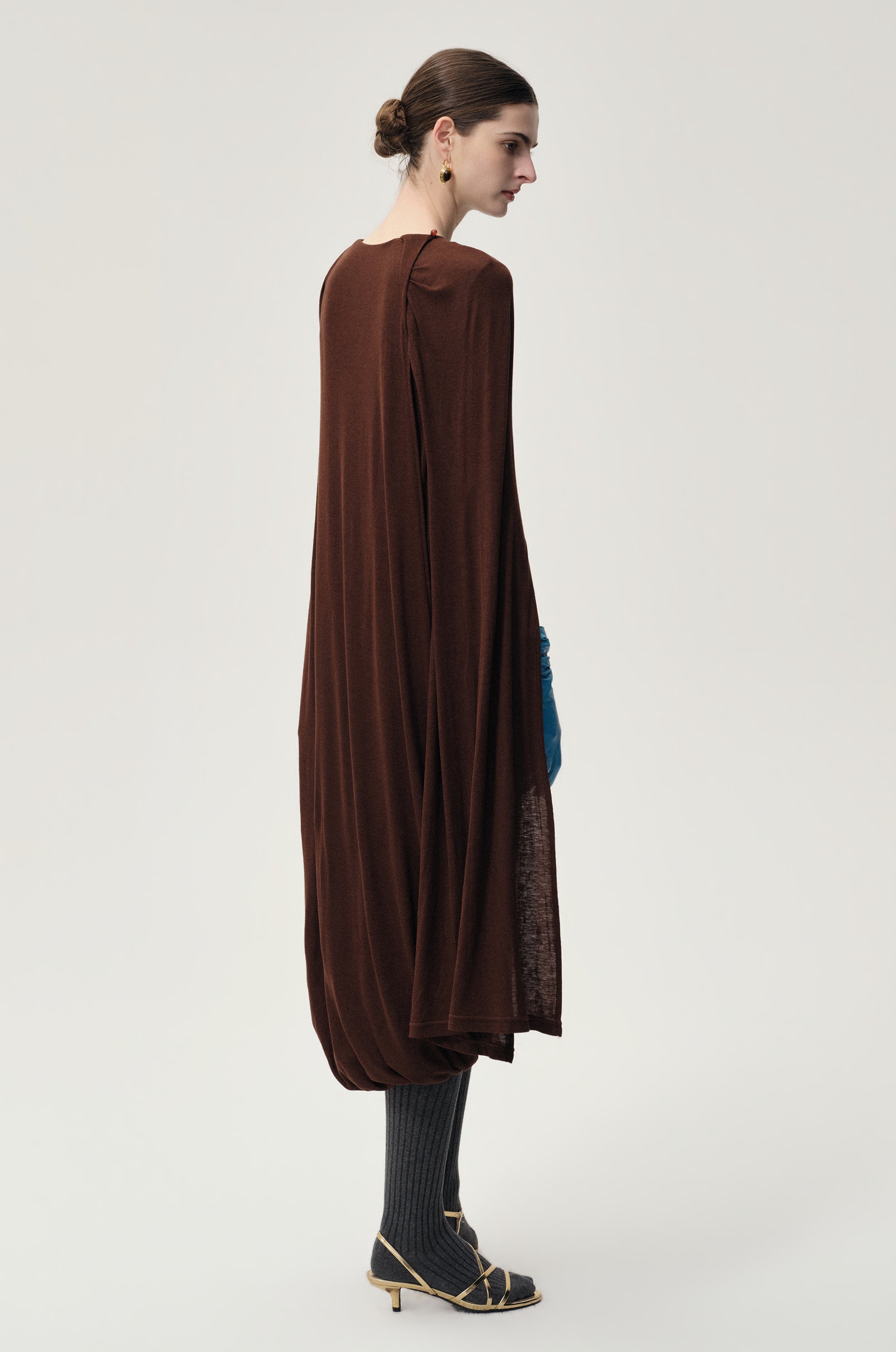 Opera Twisted Jersey Dress Cocoa Brown