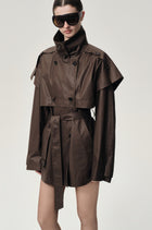 Lisa  Cape Trench Dark Cherry