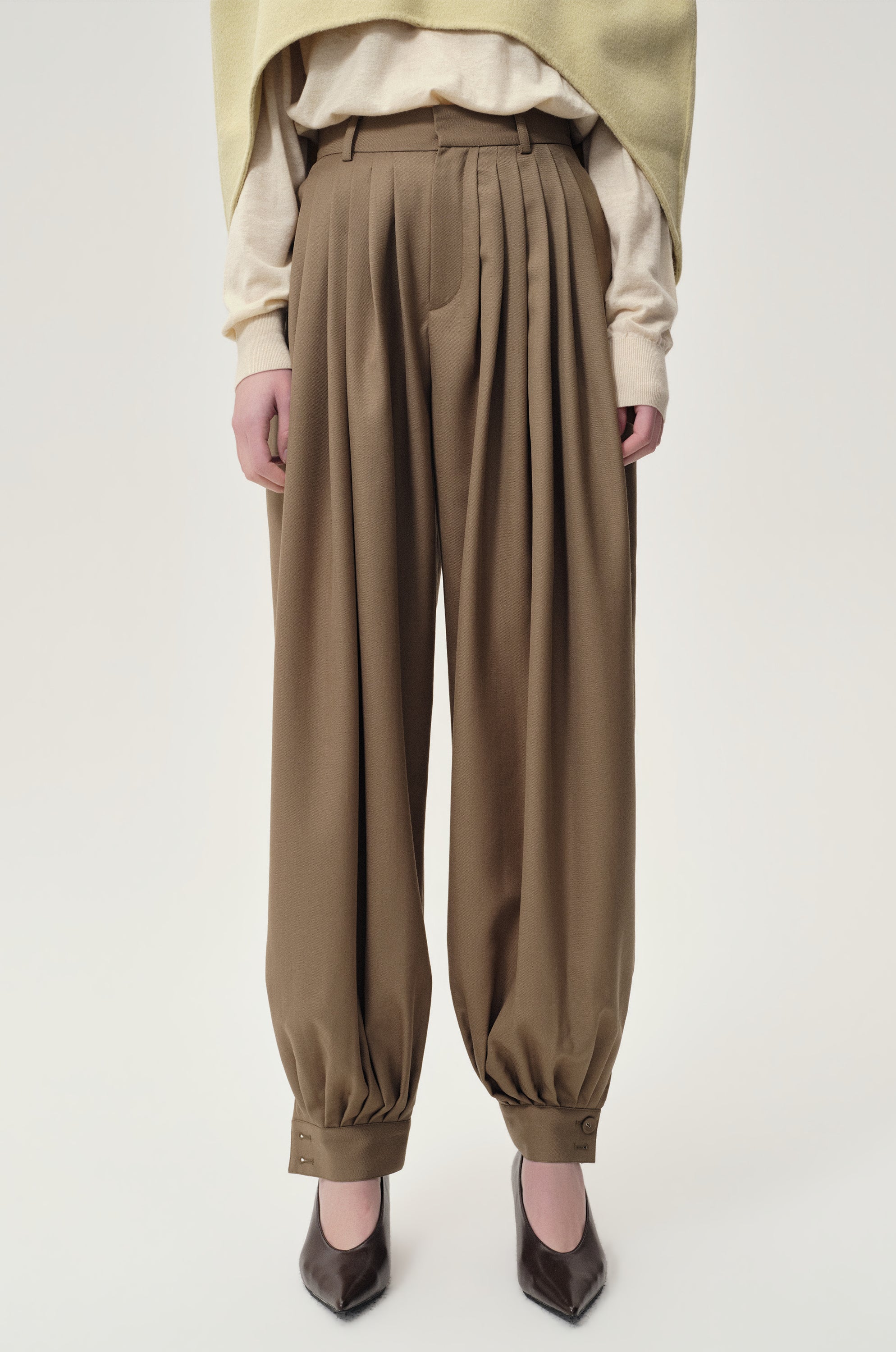 Balloon Pleat Trousers Pepper