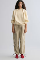 Cotton Panelled Sweater Cream