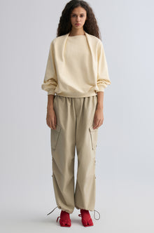 Cotton Panelled Sweater Cream