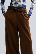 Corduroy Wide-leg Trousers Cocoa Brown