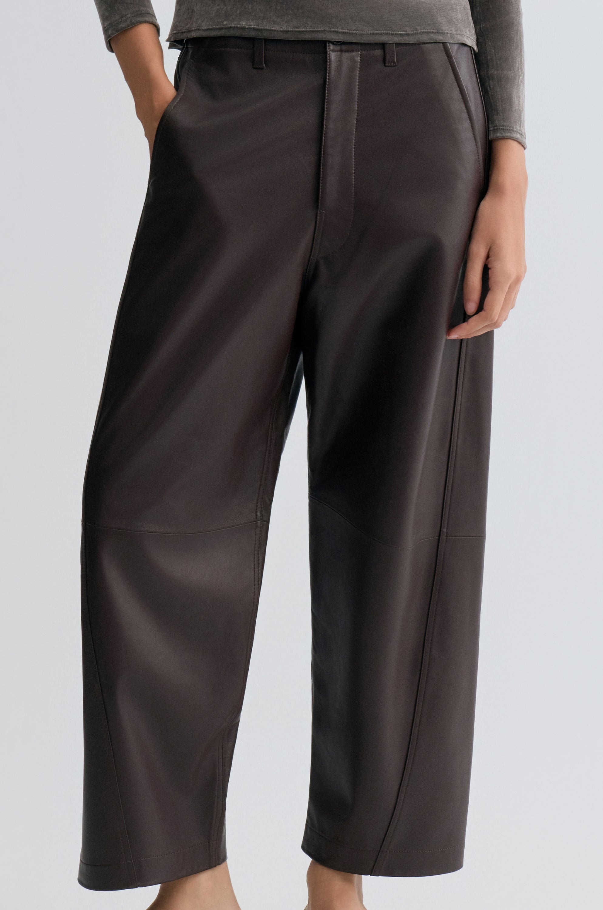 Leather Balloon Pants Chocolate