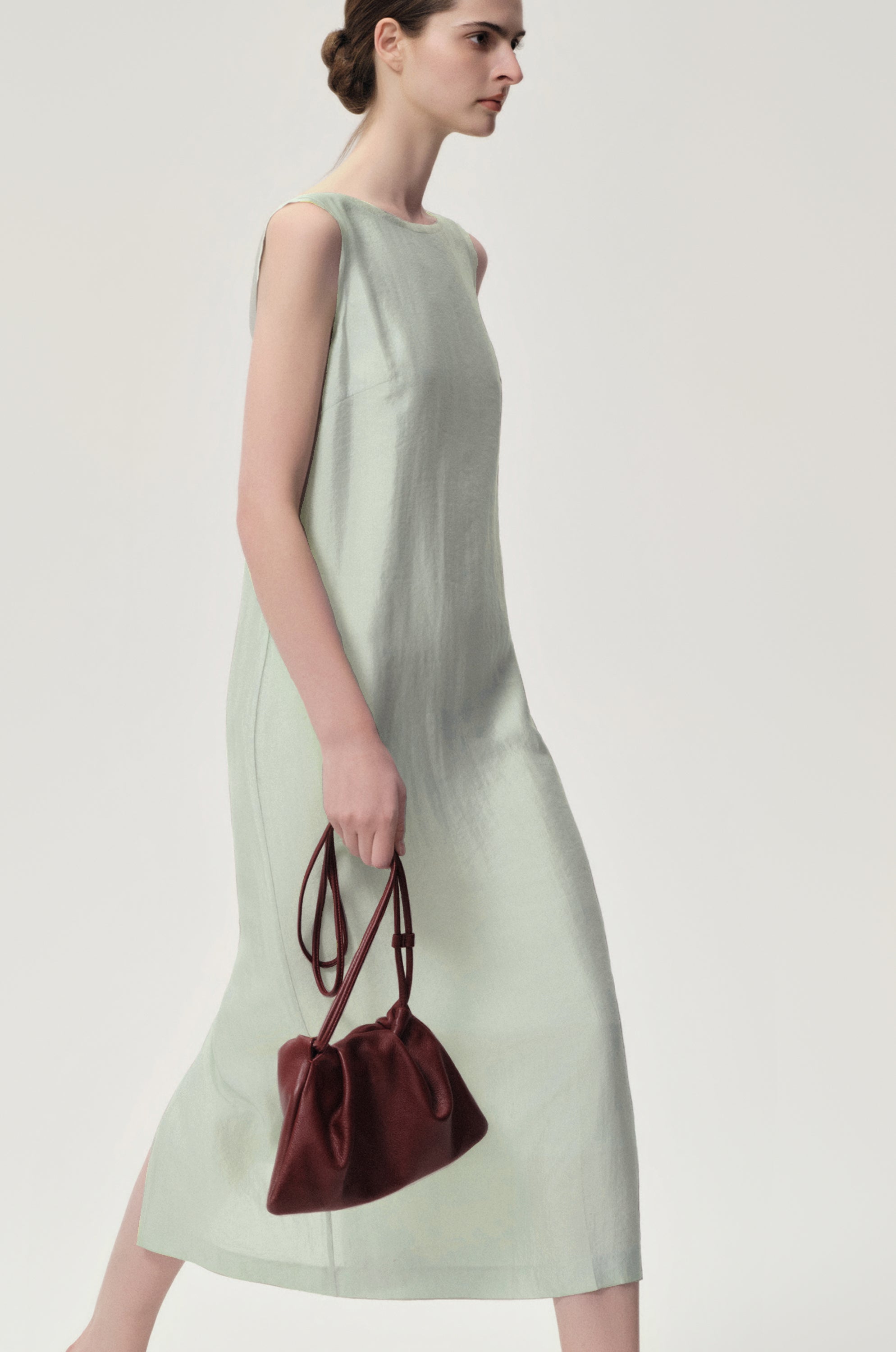 Sleeveless Open-back Maxi Dress Dust Mint
