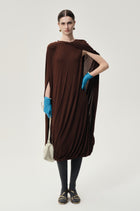 Opera Twisted Jersey Dress Cocoa Brown