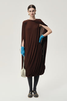 Opera Twisted Jersey Dress Cocoa Brown