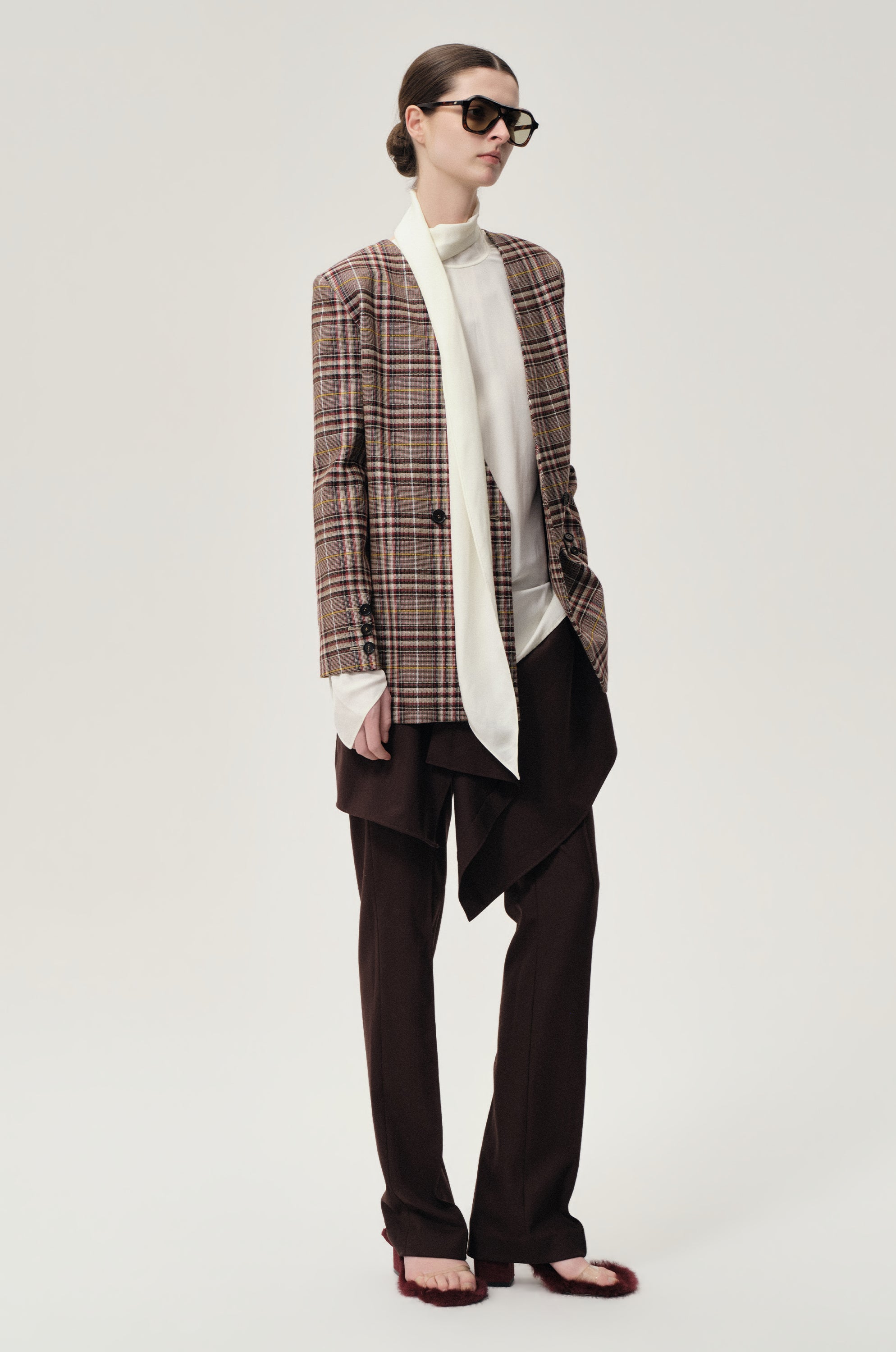 Reversible Check Blazer Espresso