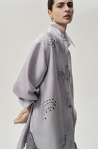 Stud-embellished Shirt Pale Grey
