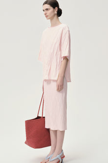 Crinkled Gauze Top Peach
