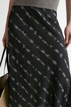 Hand-drawn Stripe Midi Skirt