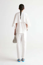Double Waist Trousers-White
