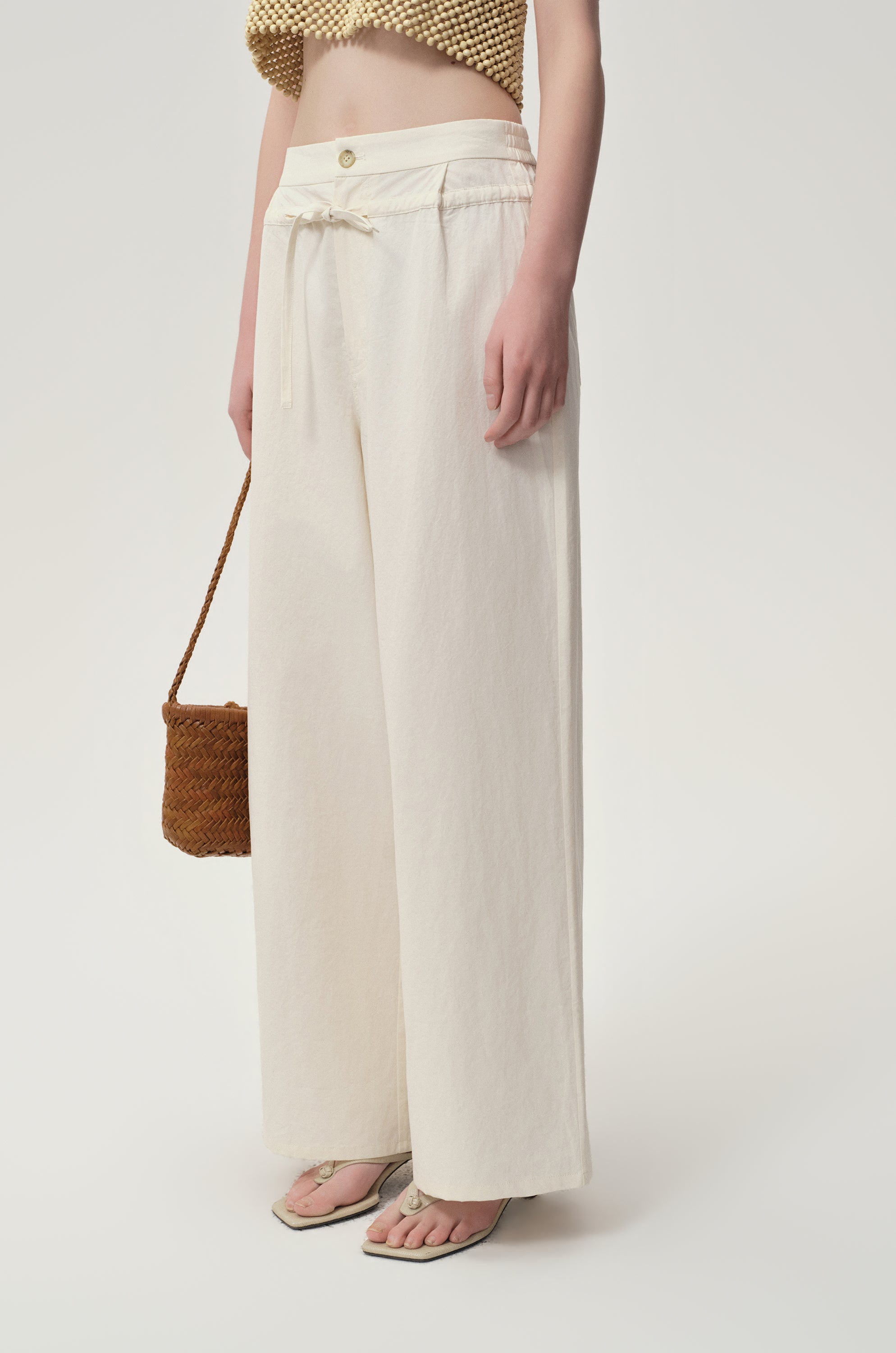 Ibiza Double Waist Trousers Ivory