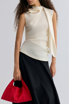 Scarf Wool Top Cream