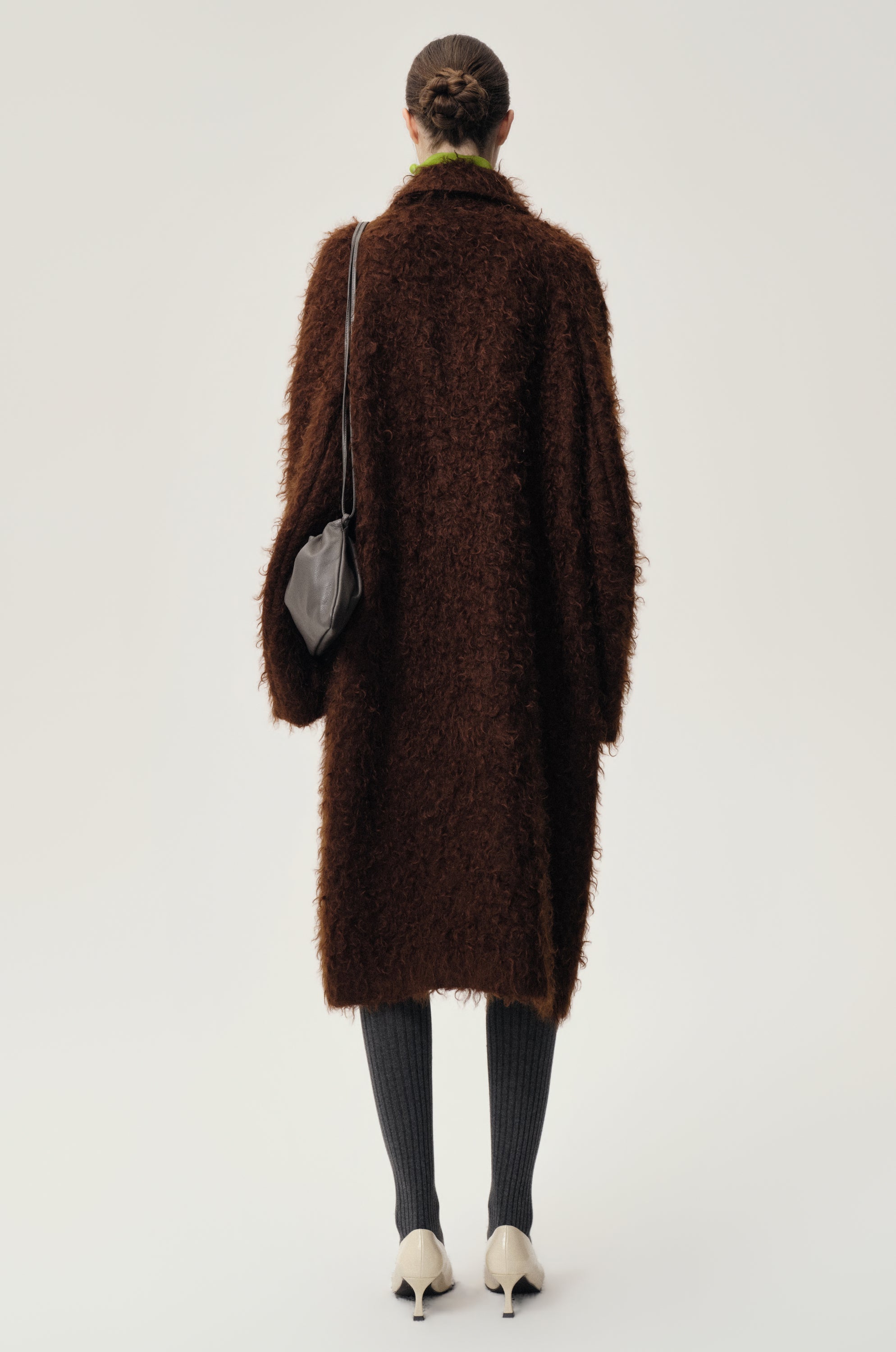 Modernist Mohair Coat Dark Brown