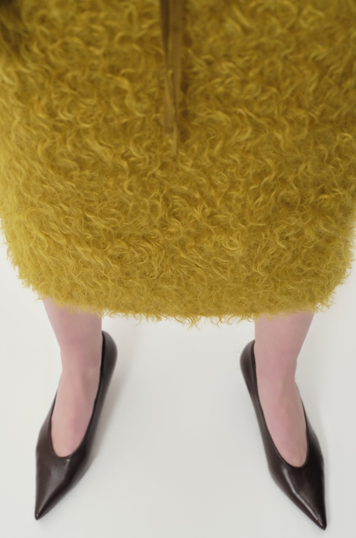 BOUCLÉ Mohair Midi Skirt Olive