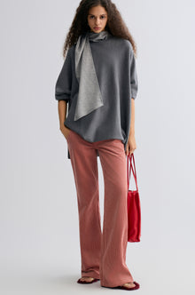 Scarf Wool Top Mid Grey Melange