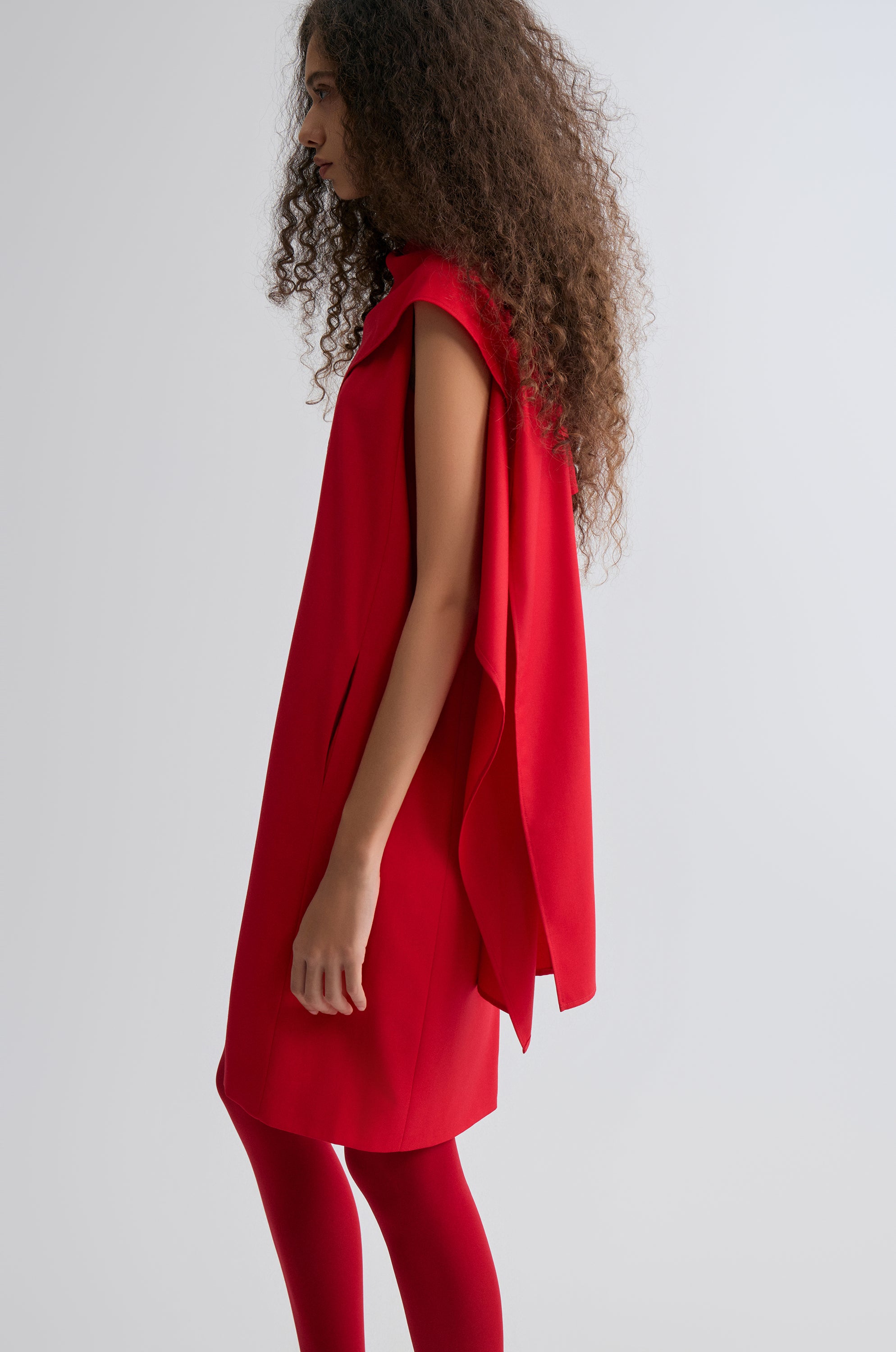 Opera Cape Dress Crimson