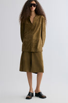 Long Suede  Bermuda Shorts