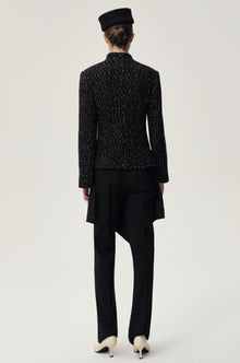 Collarless Sculptural Jacket Black