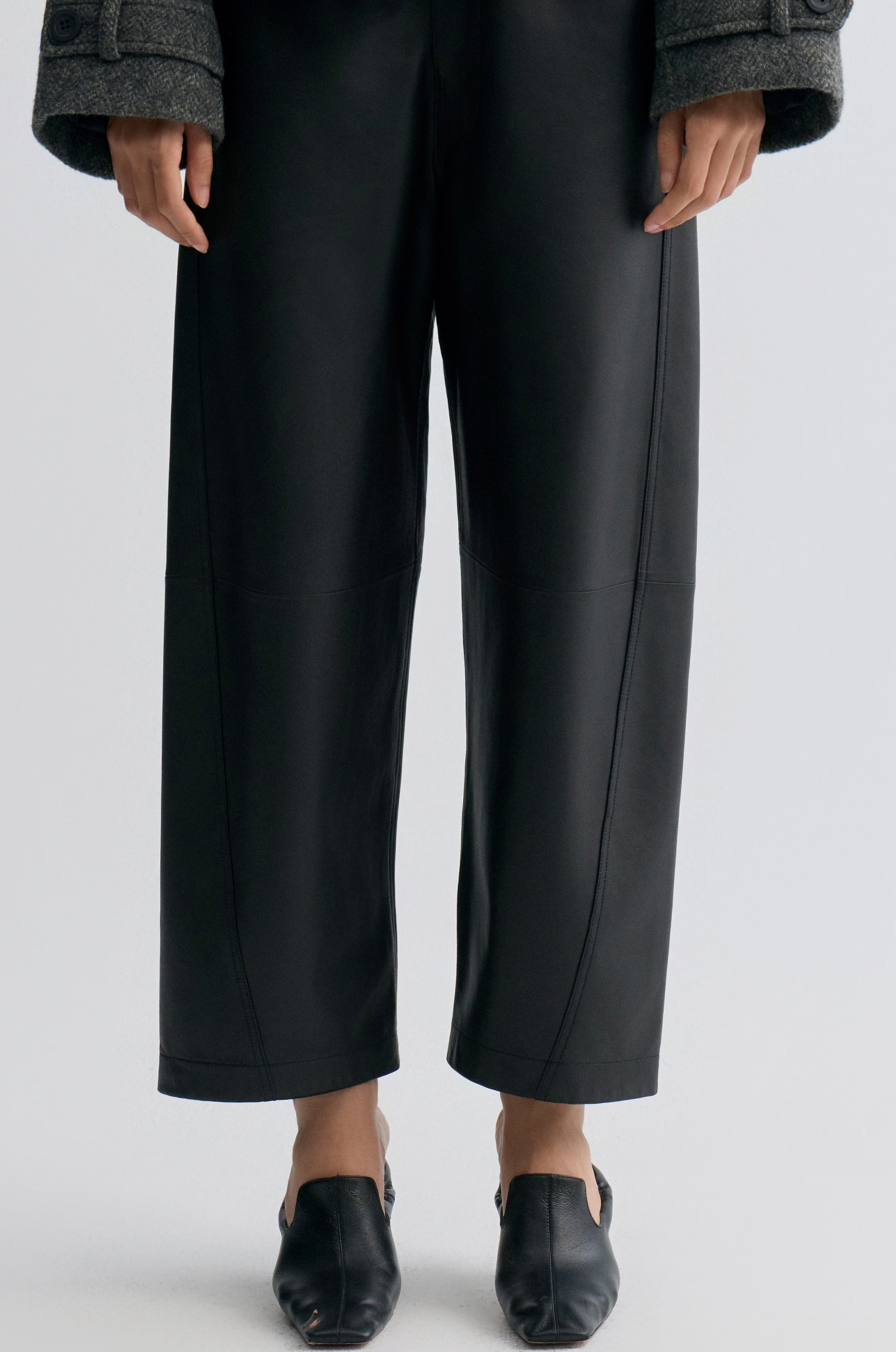 Leather Balloon Pants Black