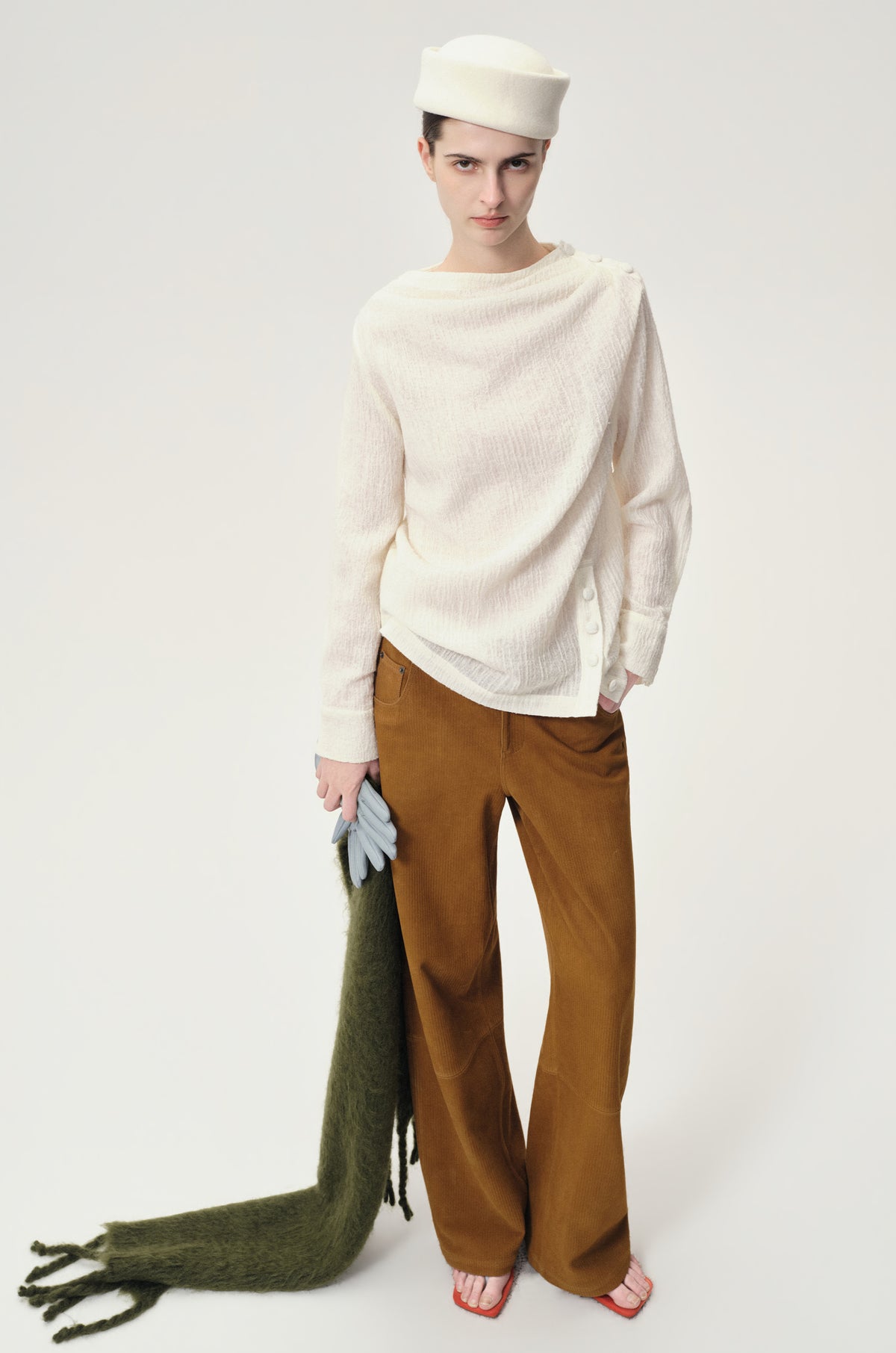 Corduroy Suede Trousers Tobacco