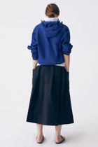 Loose fit Wrap Pleated Cotton Skirt