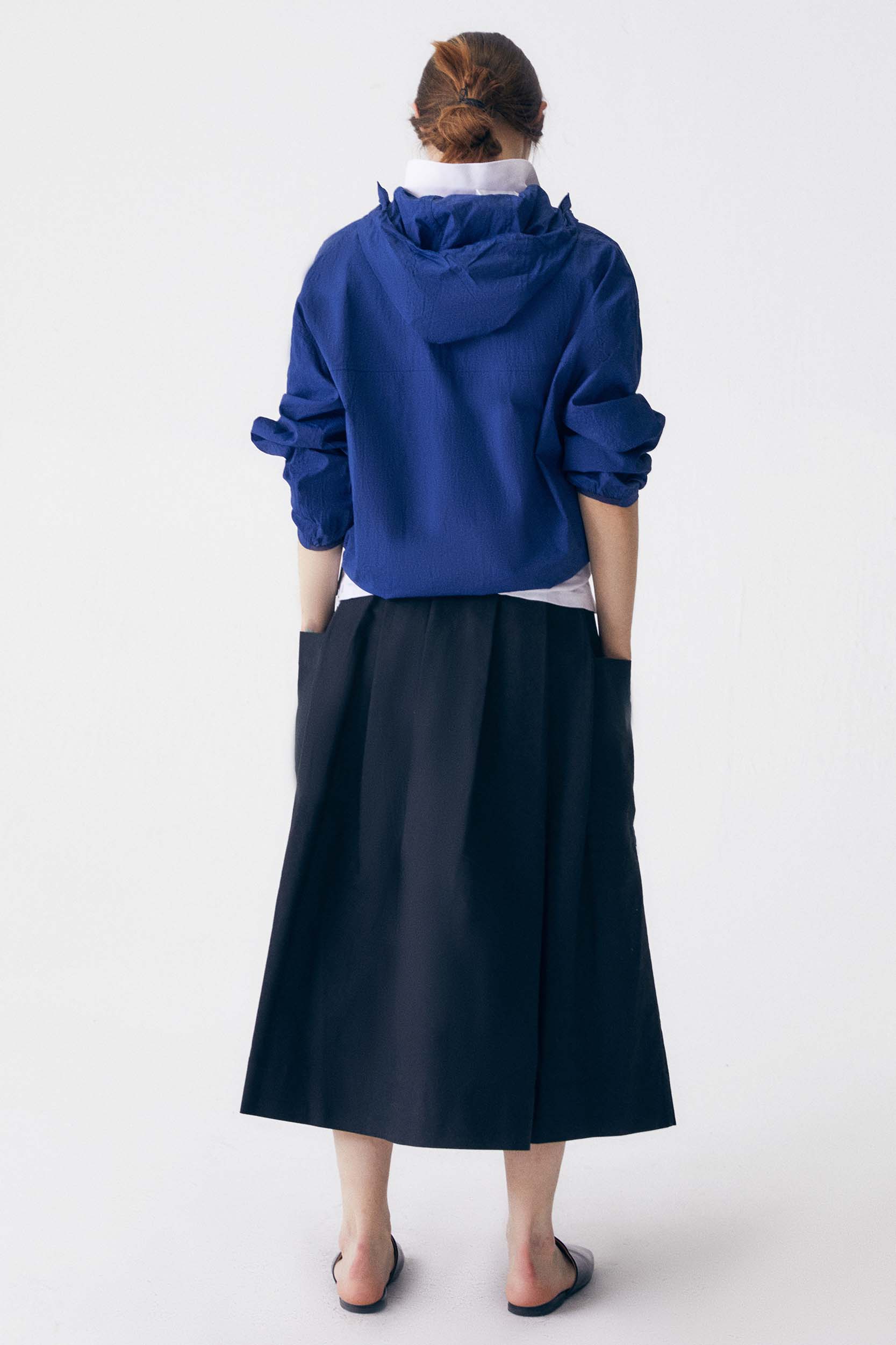 Loose fit Wrap Pleated Cotton Skirt