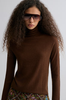 Wholegarment Fine Turtleneck Rust