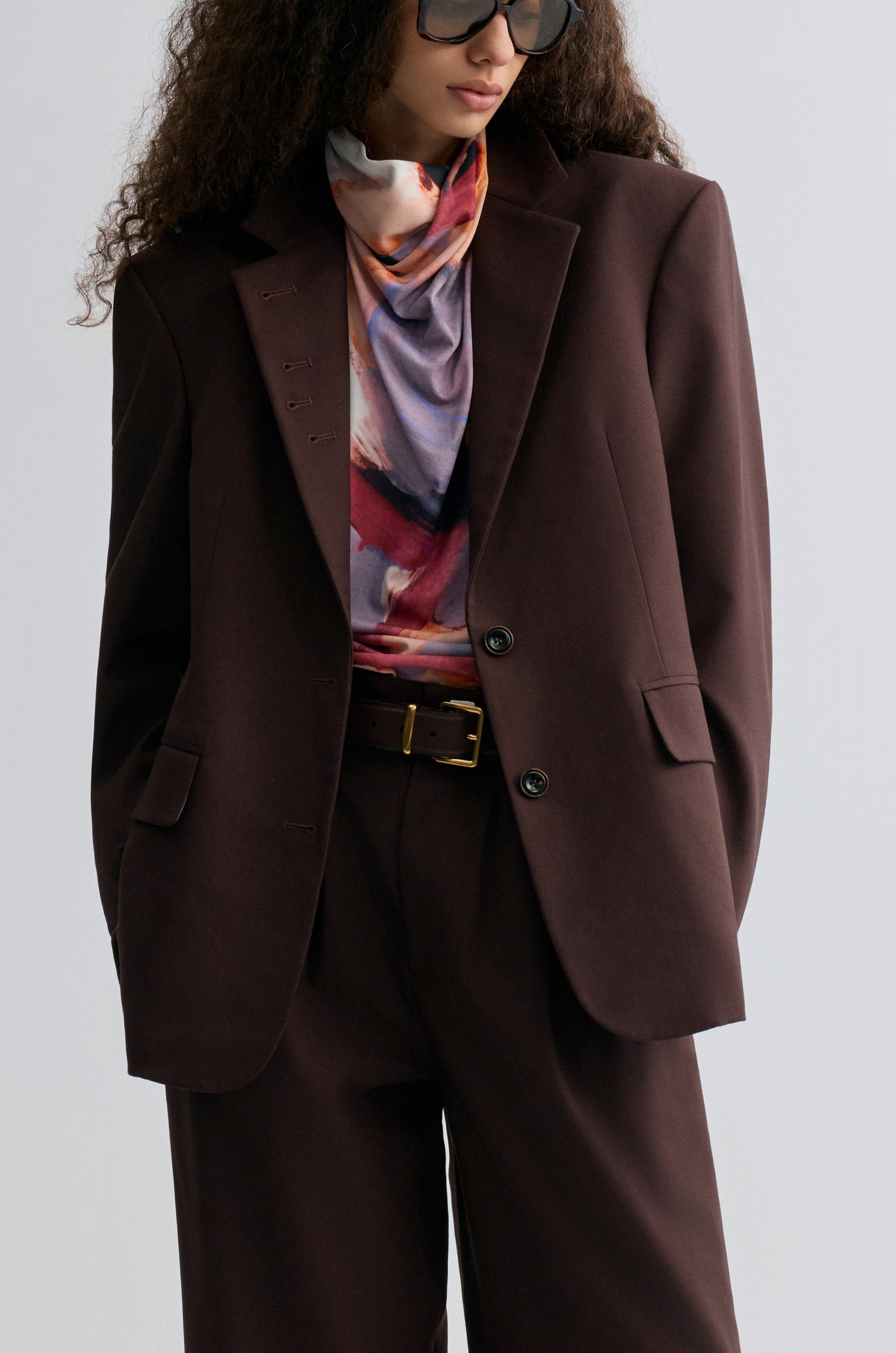Boxy Single-Breasted Blazer Almandine