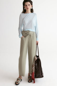 Double Waist Trousers-Khaki