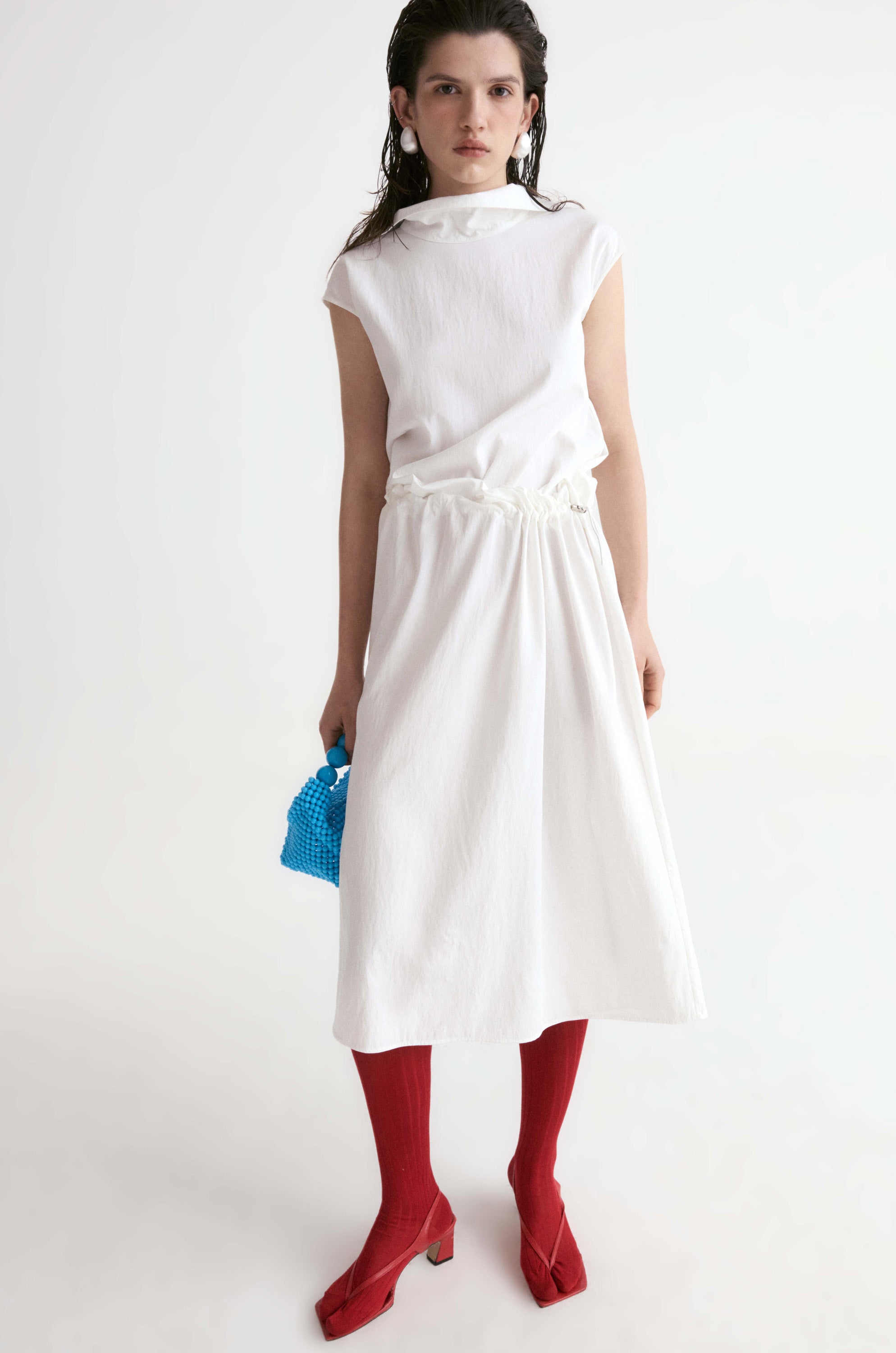 Amalfi Elasticated Dress-White