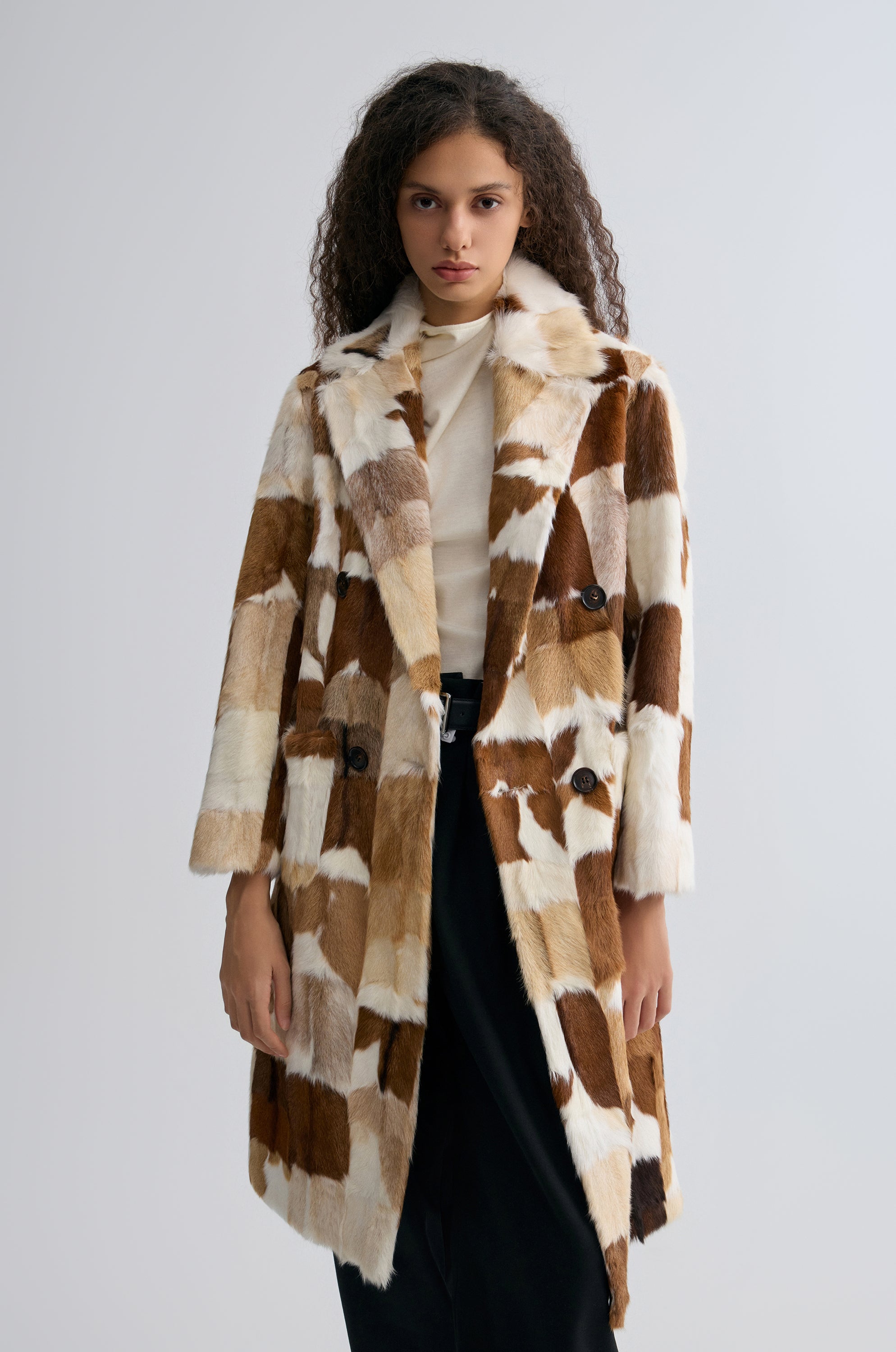 Chevre Patchwork Fur Coat