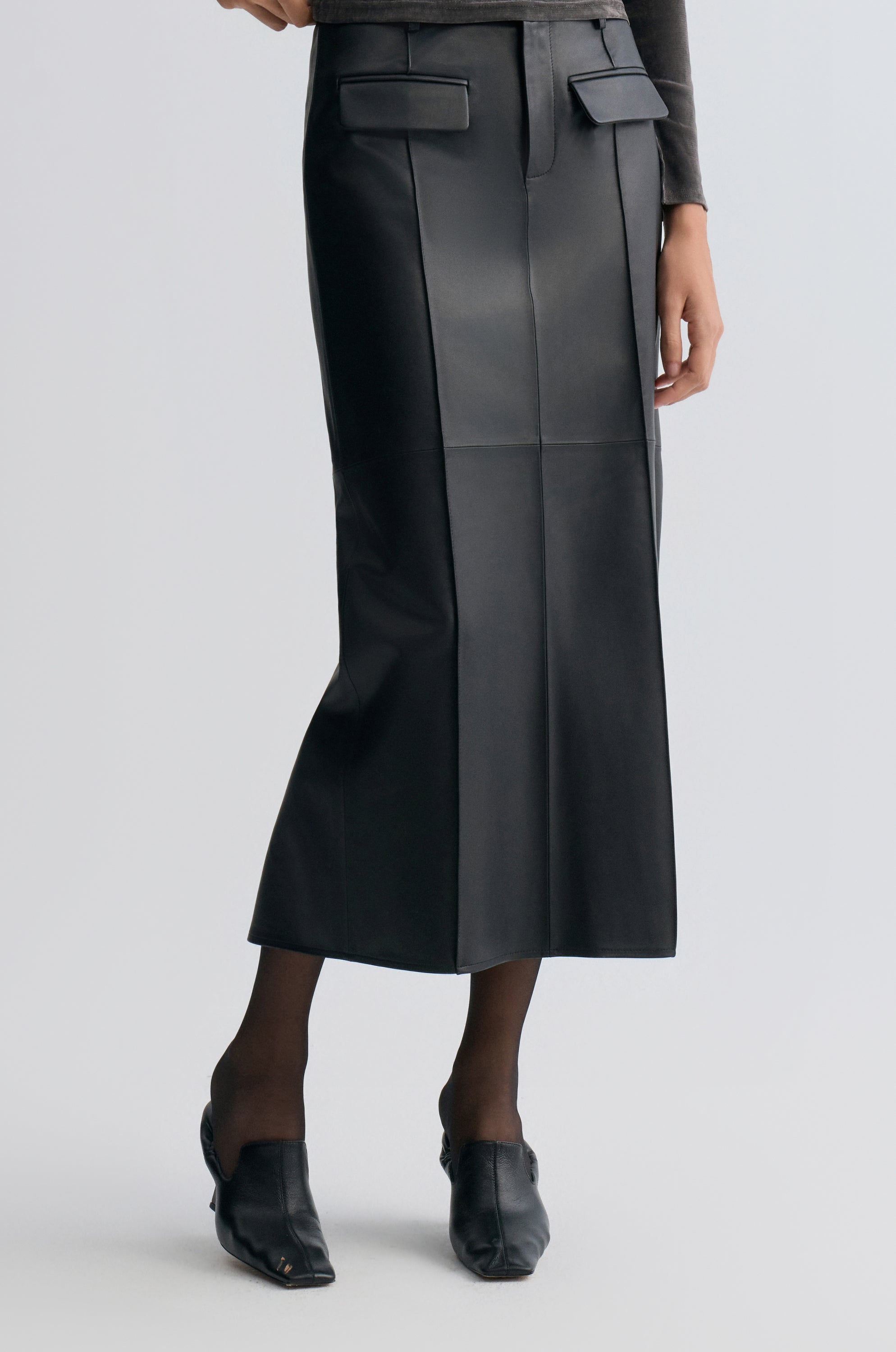 Kate Leather Column Skirt