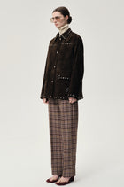 Check Wool Trousers Espresso