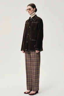 Check Wool Trousers Espresso