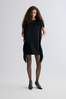 Side-Trim Wool Dress