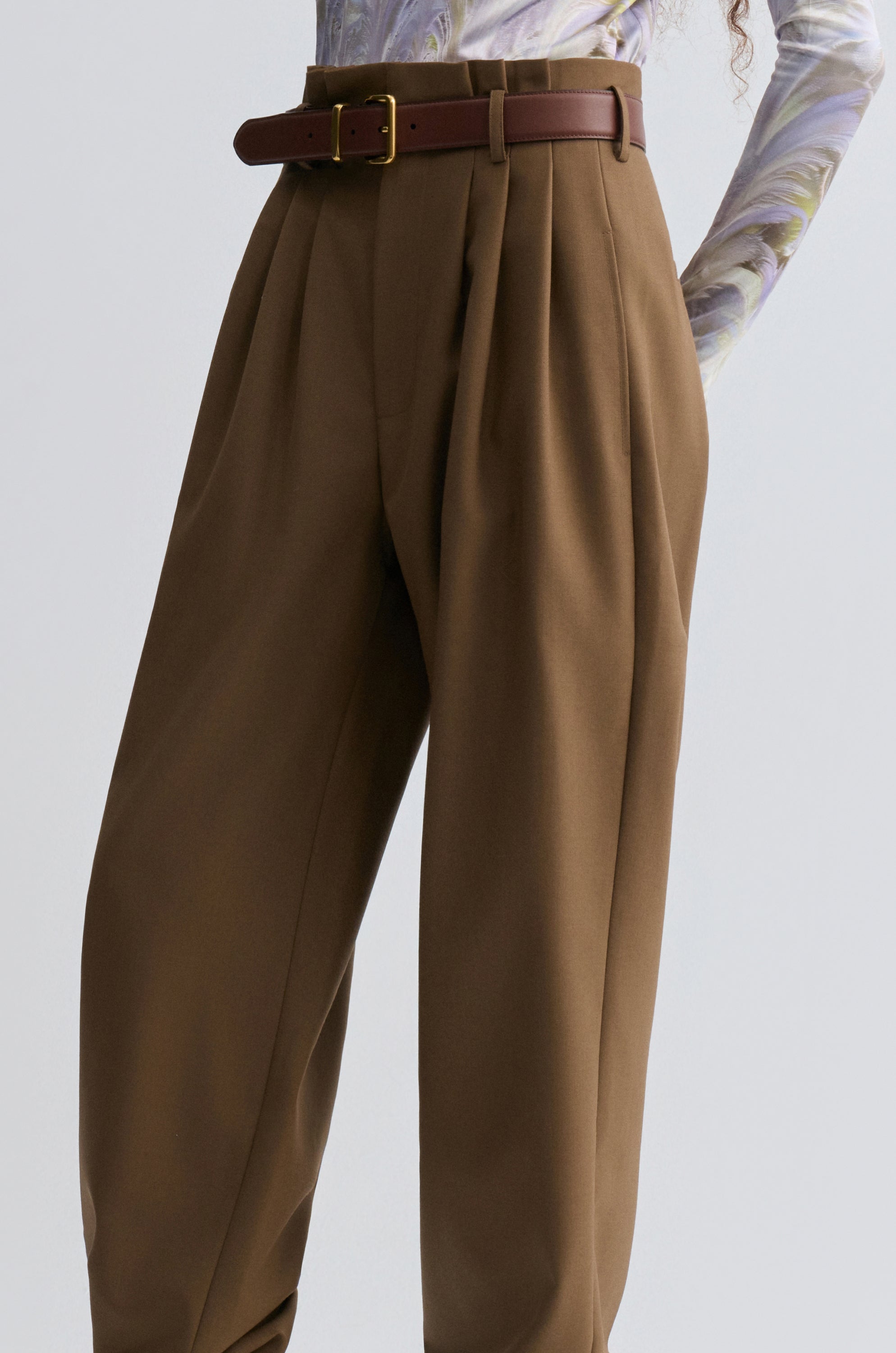 Relaxed Gabardine Trousers Pepper