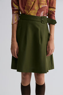 Marlene Belted Gabardine Skirt