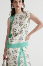 Scarf-print Twisted Top
