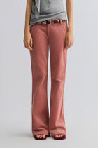 Corduroy Flared Trousers Abobe Rose