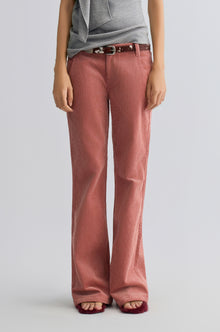 Corduroy Flared Trousers Abobe Rose