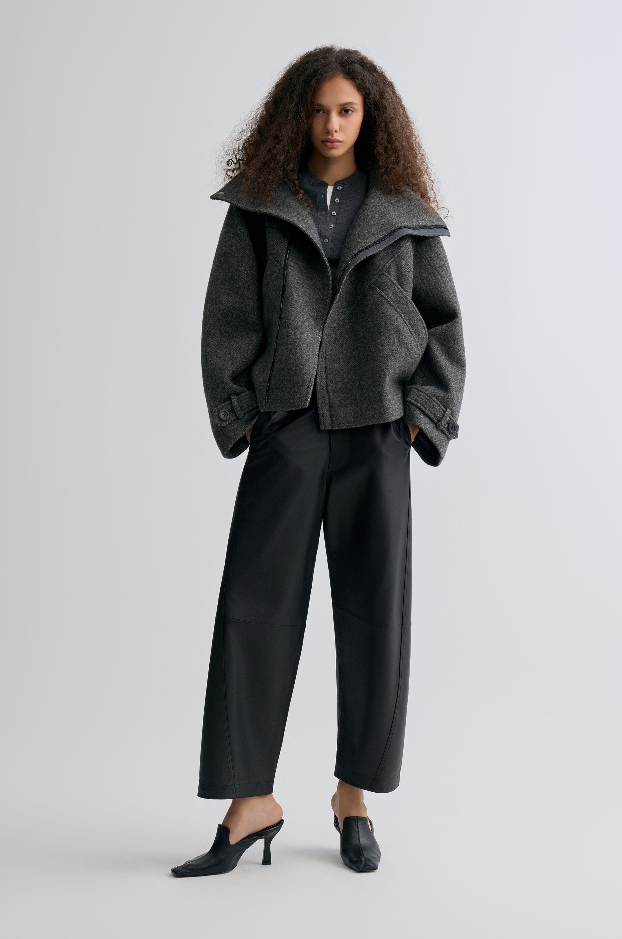 Retro Herringbone Wool Jacket