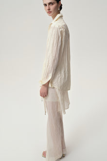 Crinkled Gauze Shirt Ecru