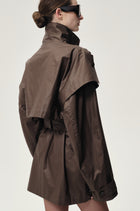 Lisa  Cape Trench Dark Cherry