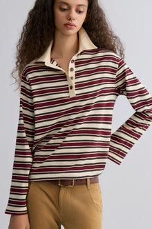 Rugby Stripe Polo Shirt Ivory