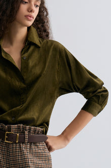 Weekend Corduroy Blouse Peat Moss