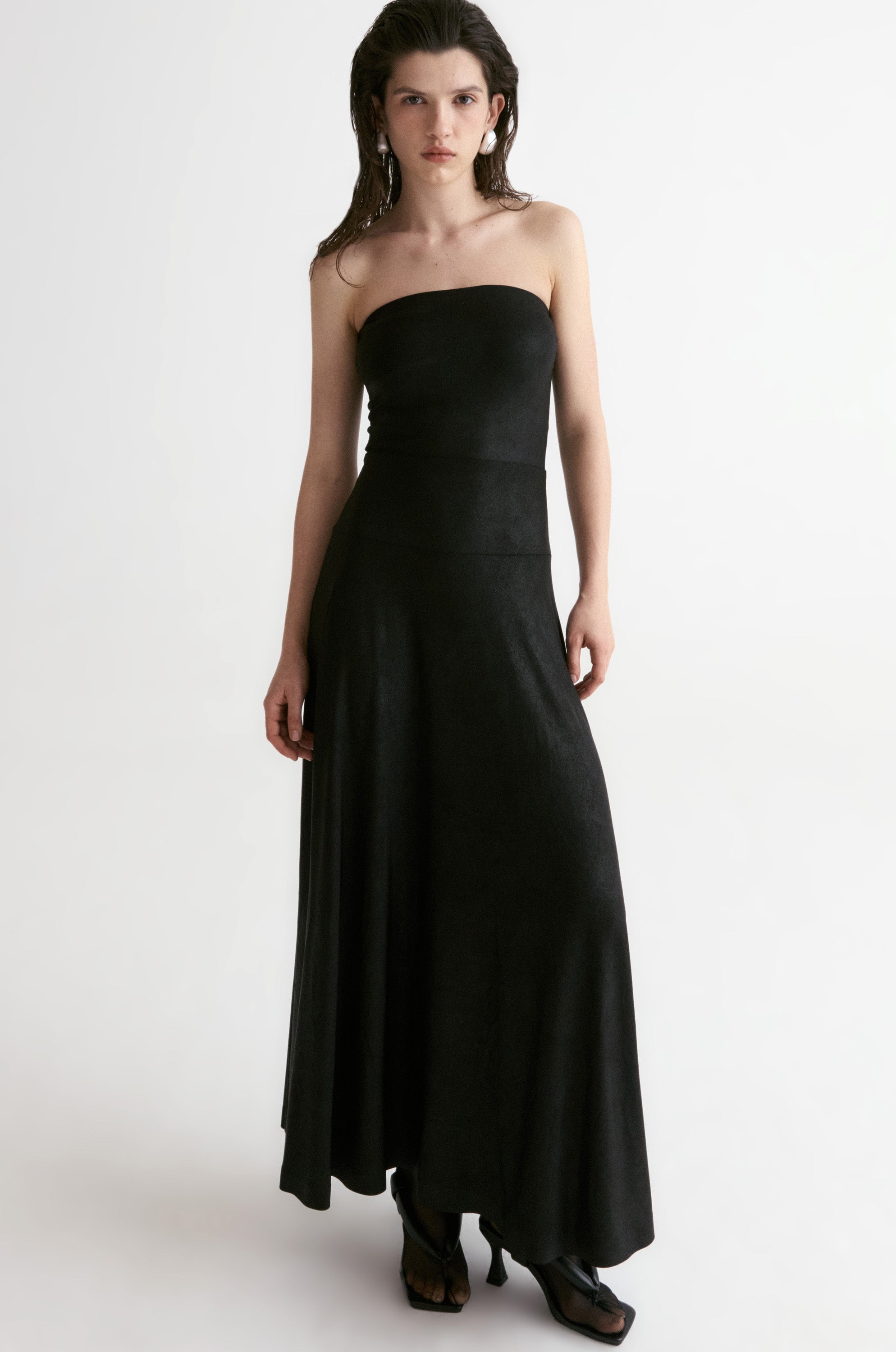 Strapless Jersey Maxi Dress