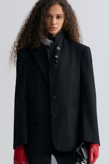 Boxy Single-Breasted Blazer Black