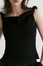 Dry Loop Terry Twisted Tank Top-Black