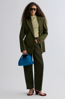 Velvet Mesh Asymmetric Draped Top Lime